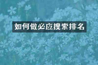 如何做必应搜索排名
