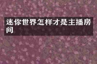 迷你世界怎样才是主播房间