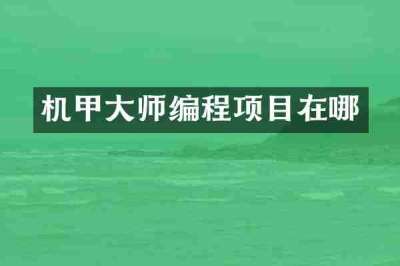 机甲大师编程项目在哪
