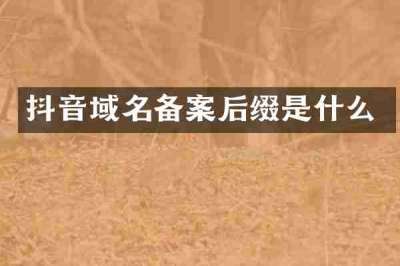 抖音域名备案后缀是什么