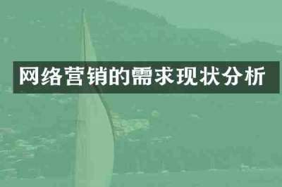 网络营销的需求现状分析