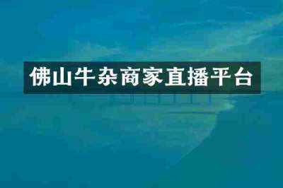 佛山牛杂商家直播平台