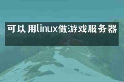 可以用linux做游戏服务器吗