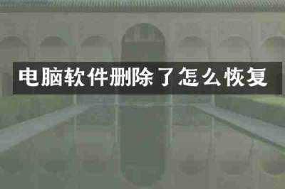 电脑软件删除了怎么恢复