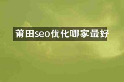 莆田seo优化哪家最好