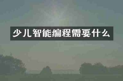 少儿智能编程需要什么