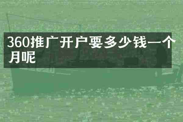 360推广开户要多少钱一个月呢