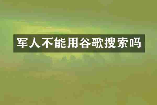 军人不能用谷歌搜索吗