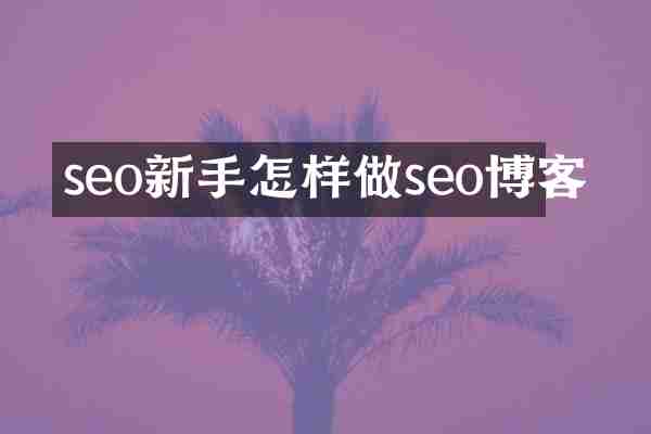 seo新手怎样做seo博客