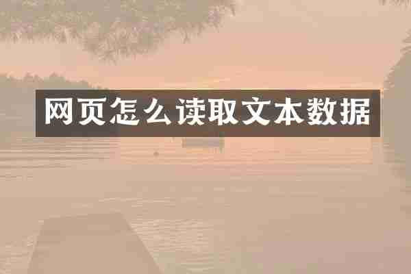 网页怎么读取文本数据