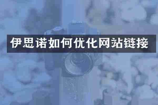 伊思诺如何优化网站链接
