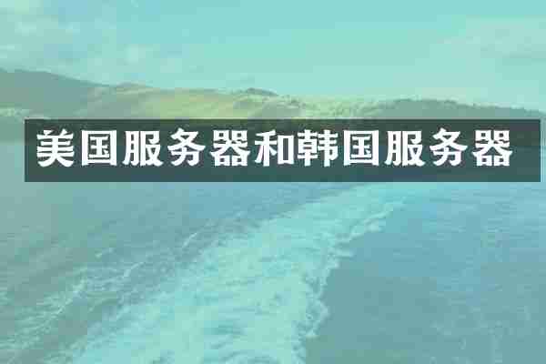 美国服务器和韩国服务器