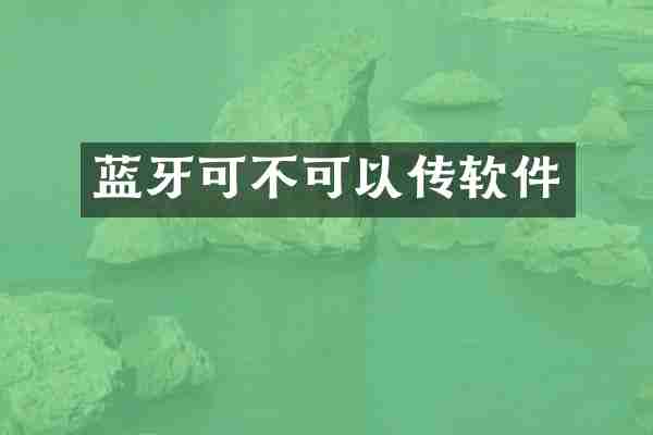 蓝牙可不可以传软件