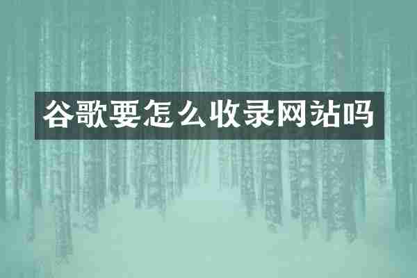 谷歌要怎么收录网站吗