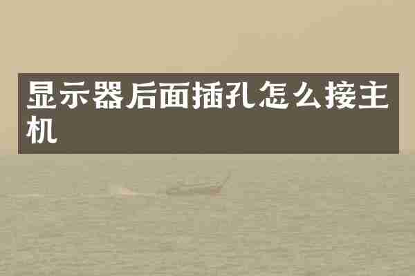 显示器后面插孔怎么接主机