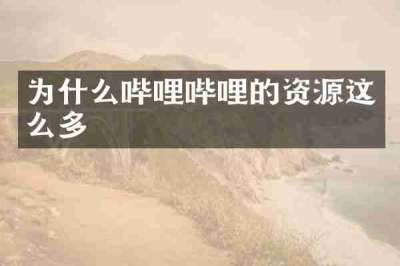 为什么哔哩哔哩的资源这么多