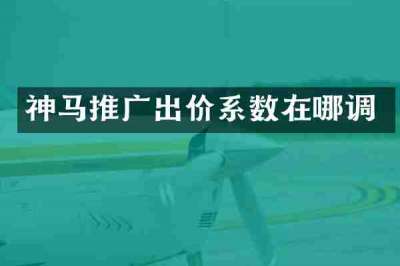 神马推广出价系数在哪调