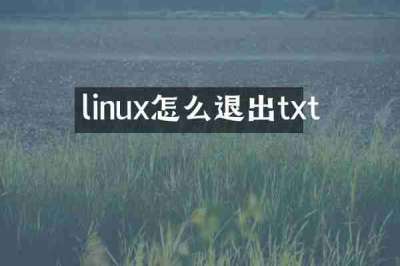linux怎么退出txt