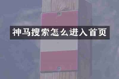 神马搜索怎么进入首页