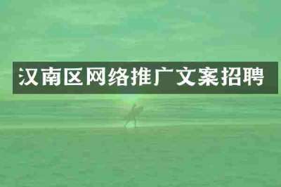汉南区网络推广文案招聘