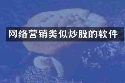网络营销类似炒股的软件