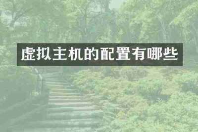 虚拟主机的配置有哪些