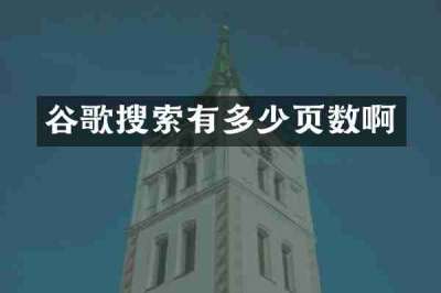 谷歌搜索有多少页数啊
