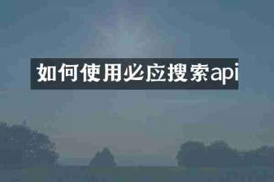 如何使用必应搜索api