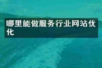 哪里能做服务行业网站优化