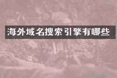 海外域名搜索引擎有哪些