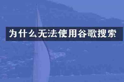 为什么无法使用谷歌搜索