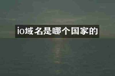 io域名是哪个国家的