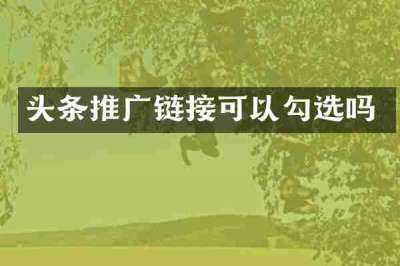 头条推广链接可以勾选吗