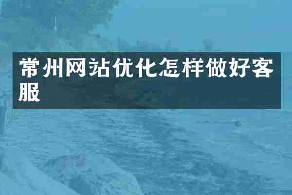 常州网站优化怎样做好客服