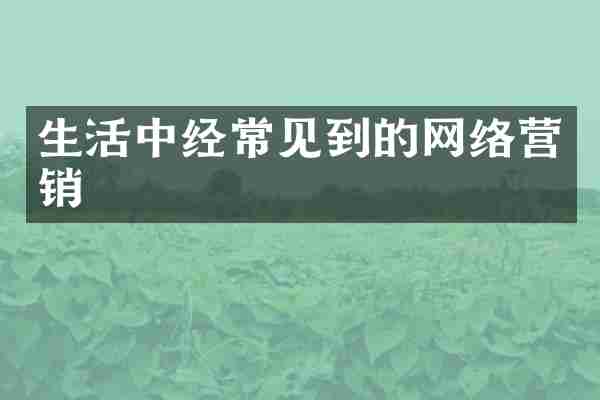 生活中经常见到的网络营销