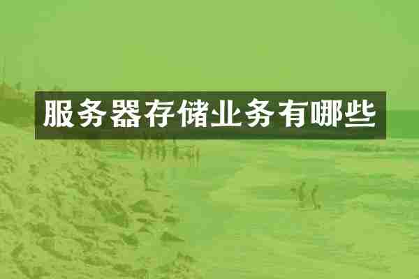 服务器存储业务有哪些