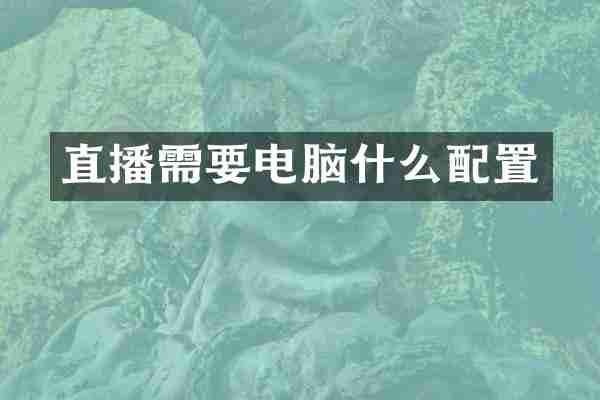 直播需要电脑什么配置