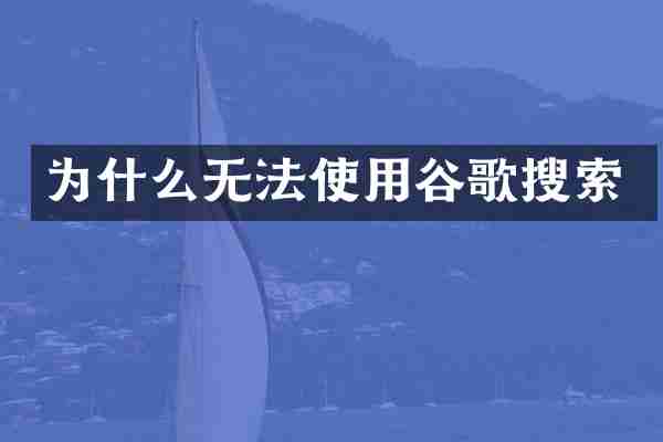 为什么无法使用谷歌搜索