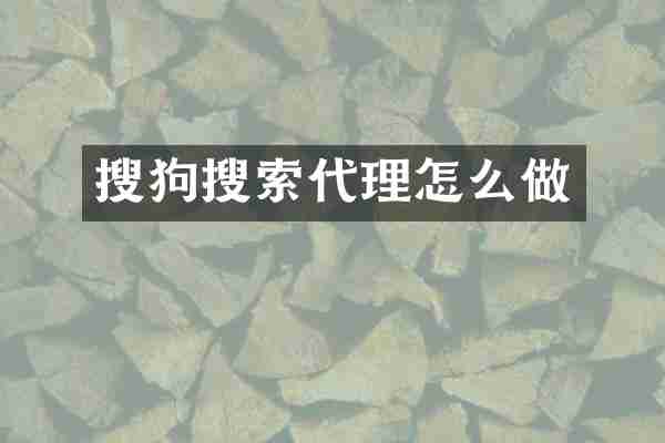 搜狗搜索代理怎么做