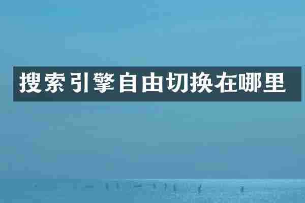 搜索引擎自由切换在哪里
