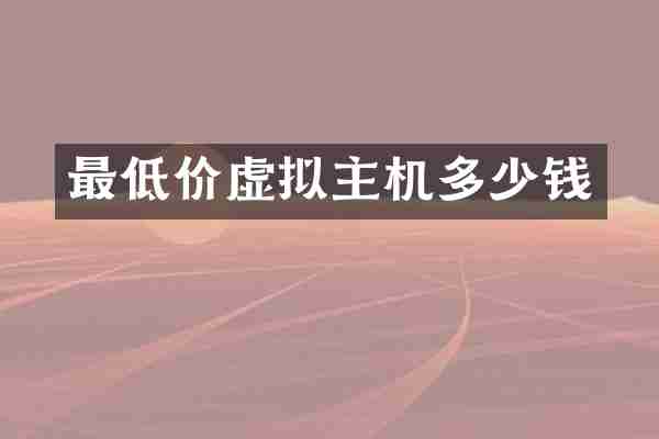 最低价虚拟主机多少钱