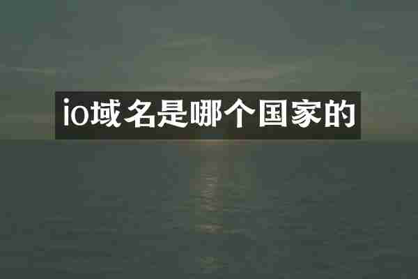 io域名是哪个国家的