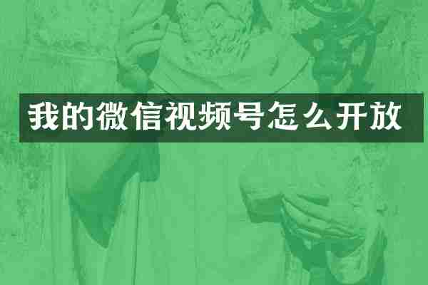 我的微信视频号怎么开放