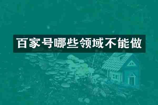百家号哪些领域不能做