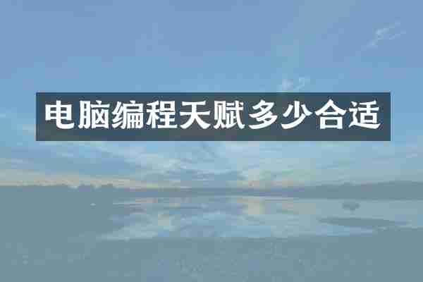 电脑编程天赋多少合适