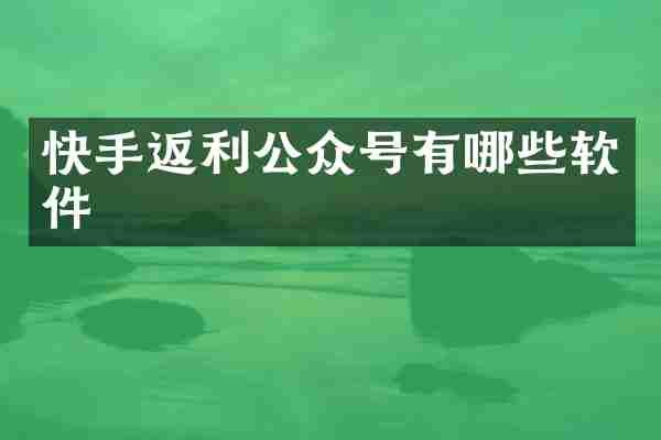 快手返利公众号有哪些软件
