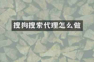 搜狗搜索代理怎么做