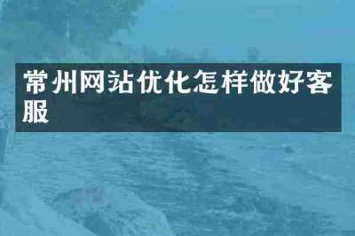 常州网站优化怎样做好客服