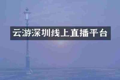 云游深圳线上直播平台
