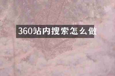 360站内搜索怎么做